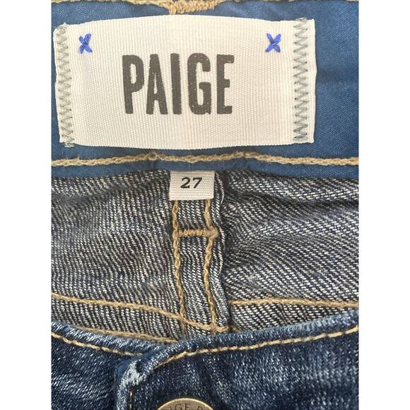 Paige Skyline Ankle Peg Jeans Womens Size 27 Augusta Low Rise Dark Wash Denim - Picture 5 of 8